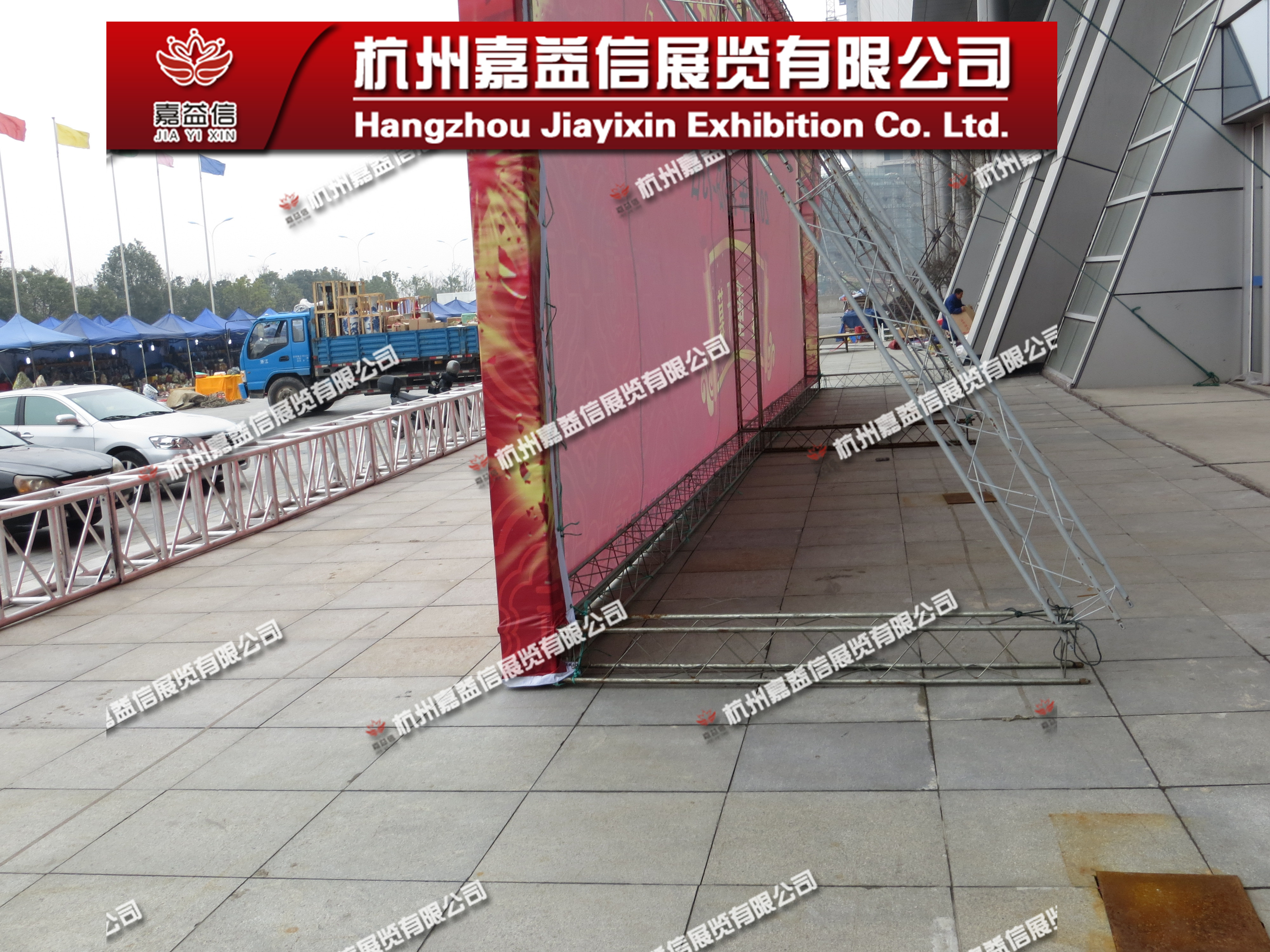 供應(yīng)用于廣告|婚慶|慶典的舞臺桁架圓管桁架 浙江杭州彈簧頭