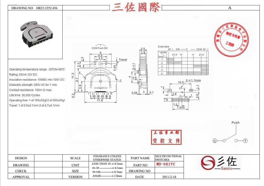 11.3*11.8波段式开关图片