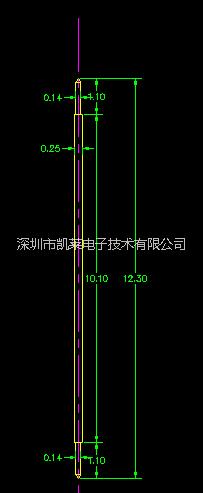 深圳市进口0.25双头弹簧探针厂家现货供应进口0.25双头弹簧探针 ic测试双头弹簧尖针