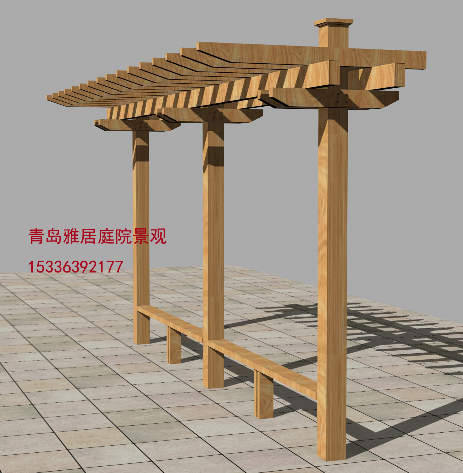 防腐木花架圖片/防腐木花架樣板圖 (1)