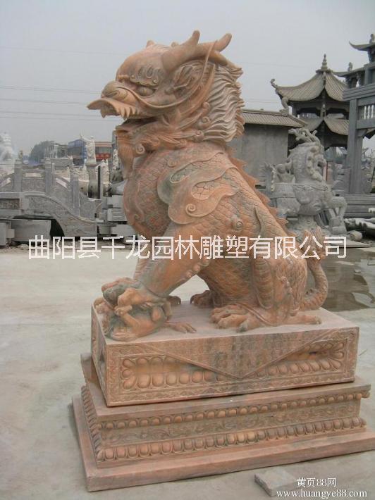 石雕動(dòng)物麒麟圖片/石雕動(dòng)物麒麟樣板圖 (4)