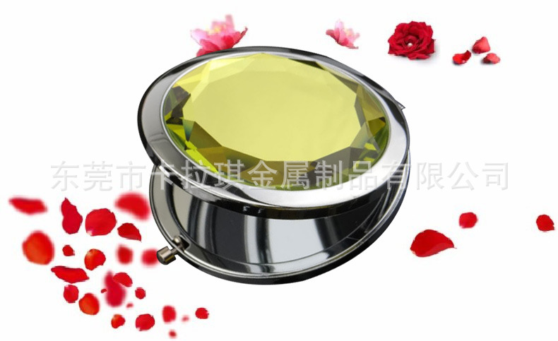 定制小禮品雙面折疊便攜水晶化妝鏡