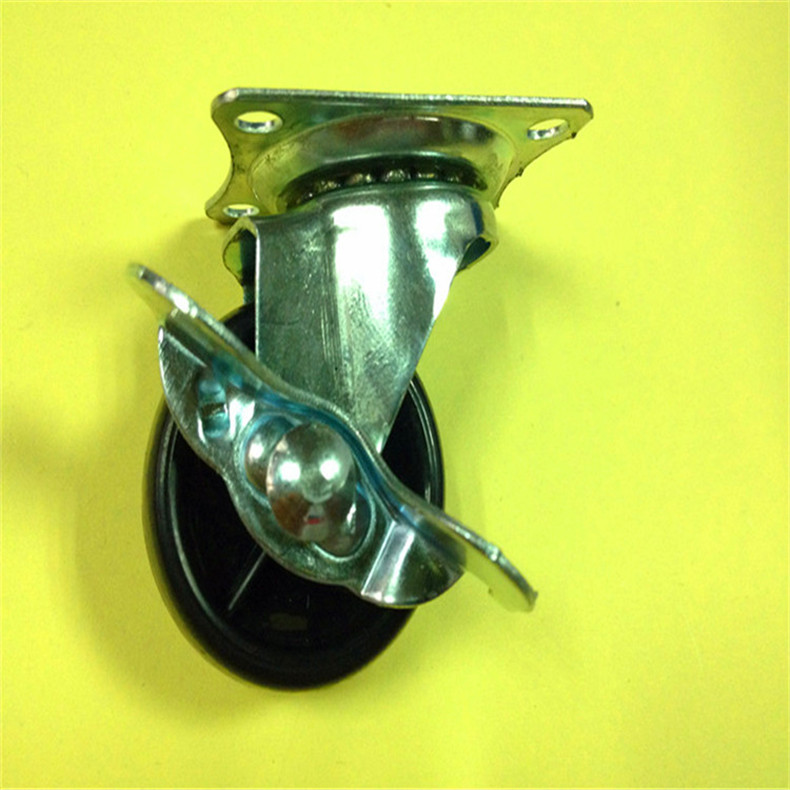 大量批發(fā)1.5寸輕型黑尼龍邊剎腳輪 冰箱、冰柜配件移動萬向輪子小黑 輪子