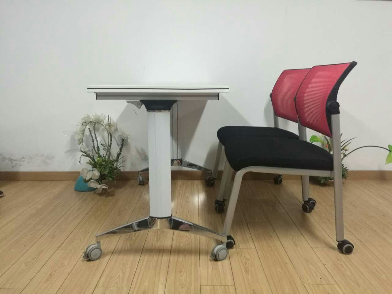 工廠批發(fā) 折疊培訓桌鋁合金折疊桌架折疊會議桌翻板辦公桌閱覽桌