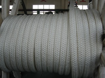 船用丙綸長絲雙層編織繩纜/白錦綸