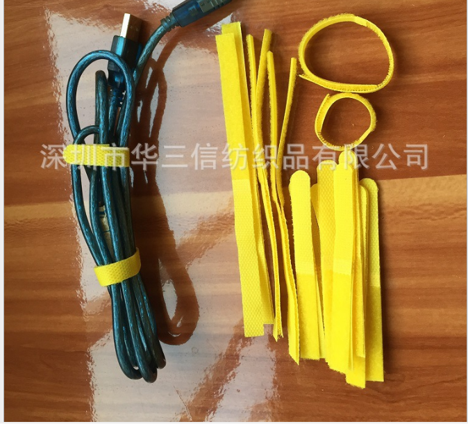 廠家直銷電線魔術貼滌綸扎帶 電線束線帶 滌綸彩色電源線扎帶
