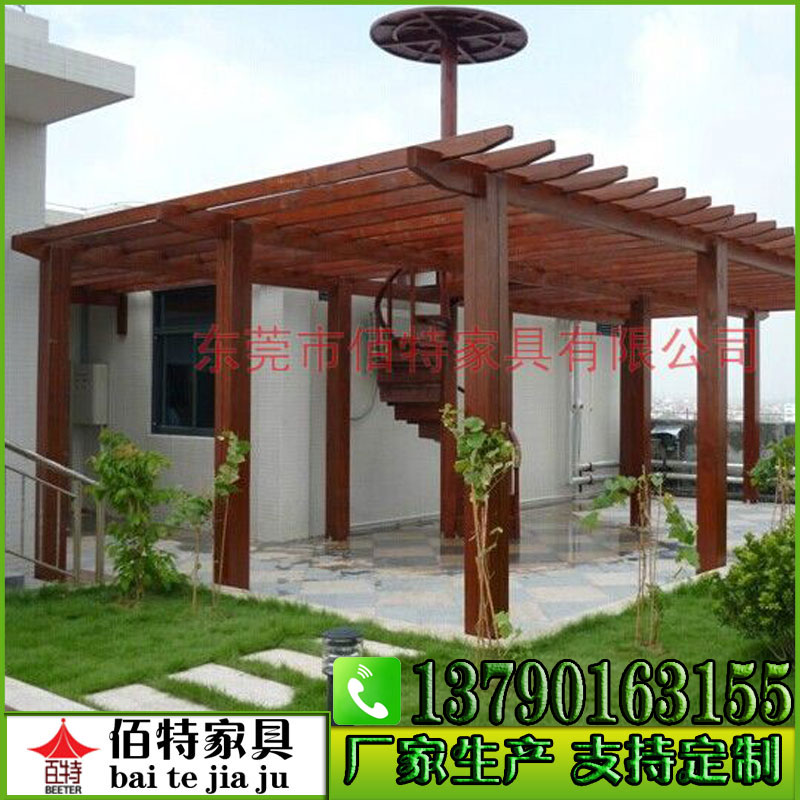 供應(yīng)葡萄架防腐木屋涼亭實(shí)木花架戶圖片