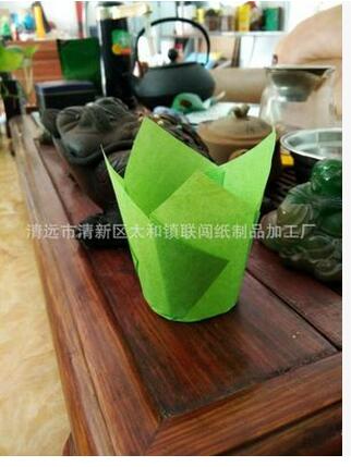 廠家直銷歐式順紋郁金香機制杯淋膜卷口杯蛋糕紙杯紙盒