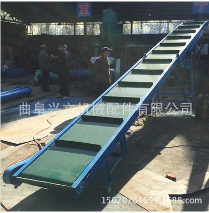 PVC皮帶輸送機 裙邊格擋皮帶輸送機 散糧入倉皮帶輸送機