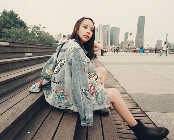 2017秋季個(gè)性牛仔衣春秋薄款老虎頭寬松短款刺繡牛仔外套女 老虎頭刺繡牛仔衣圖片