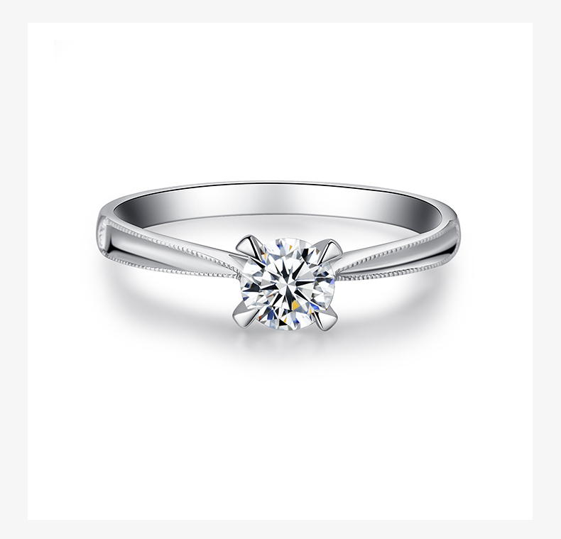 定制DMALLOVO瑪麗公主婚戒，白18K金四爪求婚鉆戒