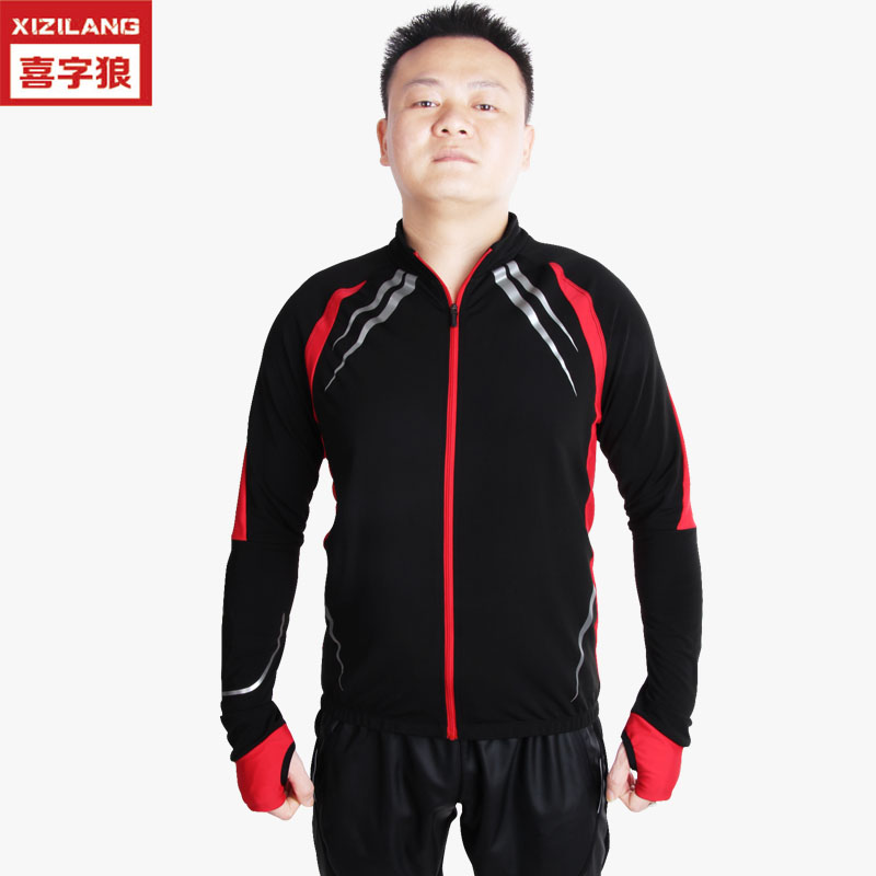 冬季騎行服抓絨擋風防寒自行車服套裝加厚保暖騎行服長袖廠家直銷