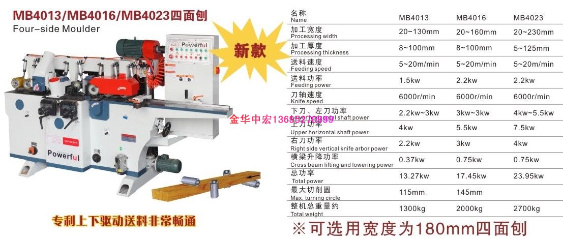 四面刨床木材加工设备MB4015LK图片