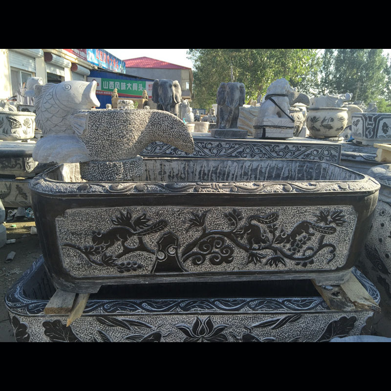 石雕青石花盆圖片/石雕青石花盆樣板圖 (2)