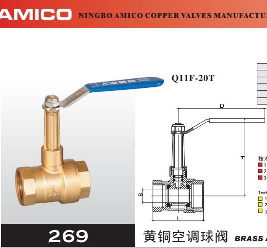 黃銅空調(diào)球閥 埃美柯直銷(xiāo)圖片