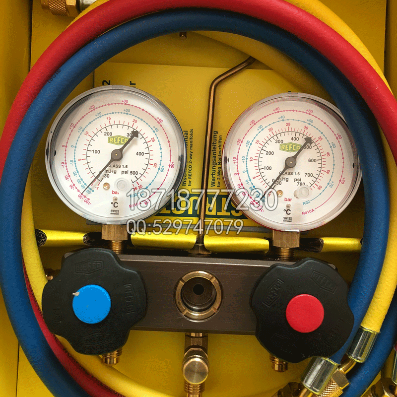 供应REFCO威科BM2-6-DS-R32/R410A空调加氟表双头压力表 空调雪种表图片