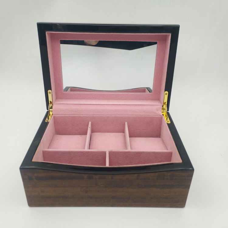 手表木盒包裝廠訂制白色噴漆長方形雙層6位放手表的套裝收納木盒 實(shí)木木盒