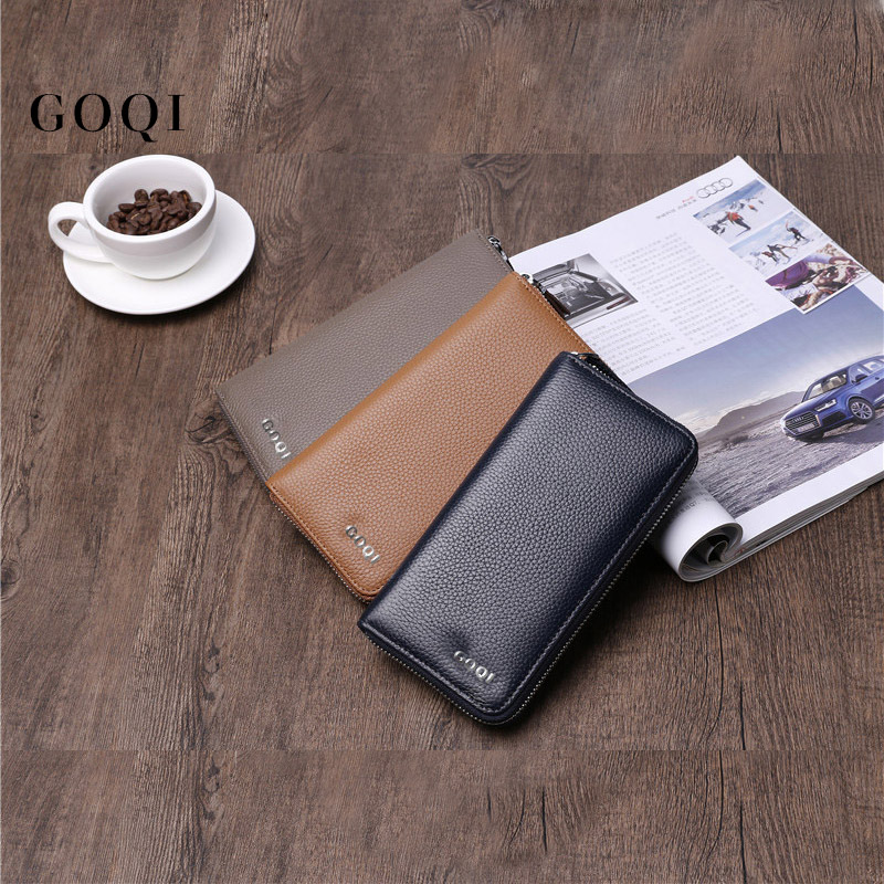 男女士手拿包拉鏈款休閑錢包多功能 供應(yīng)新款超大容量錢包*工廠直銷一件代發(fā) GOQI古啟 男女士手拿包拉鏈款休閑錢包