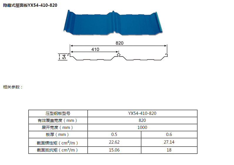 角驰暗扣820彩钢瓦