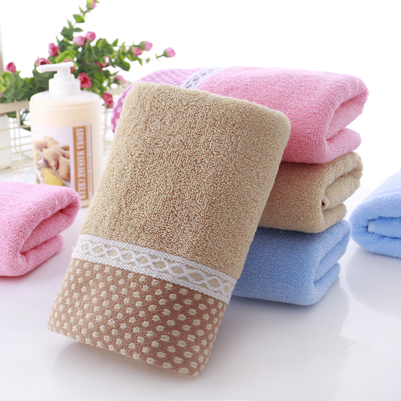 布邊花純棉洗臉毛巾圖片