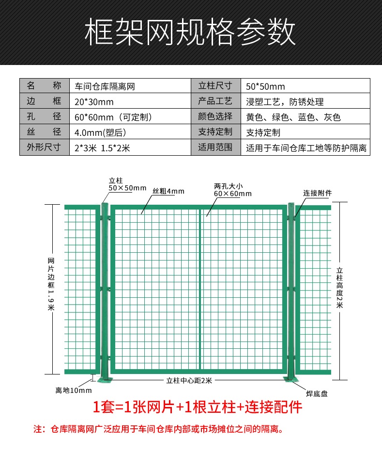 车间隔离网防护工厂仓库隔断铁丝网简易门护栏网高速公路围栏防护图片