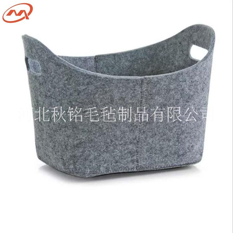 廠家批發(fā)毛氈元寶包 臟衣服收納筐 大容量家居毛氈收納包 收納籃