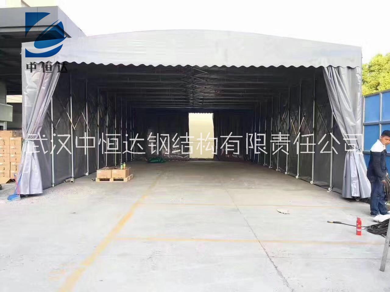 黃石定制工地大型推拉雨棚活動(dòng)雨棚圖片