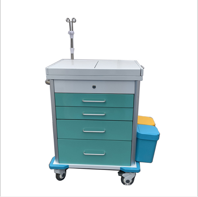 醫(yī)用冷鋼塑天藍(lán)色搶救車圖片