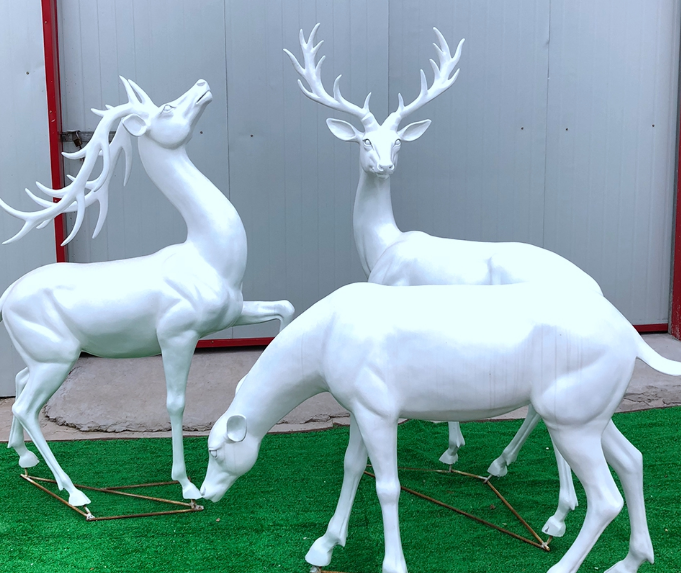 玻璃鋼白色鹿仿真圖片/玻璃鋼白色鹿仿真樣板圖 (3)