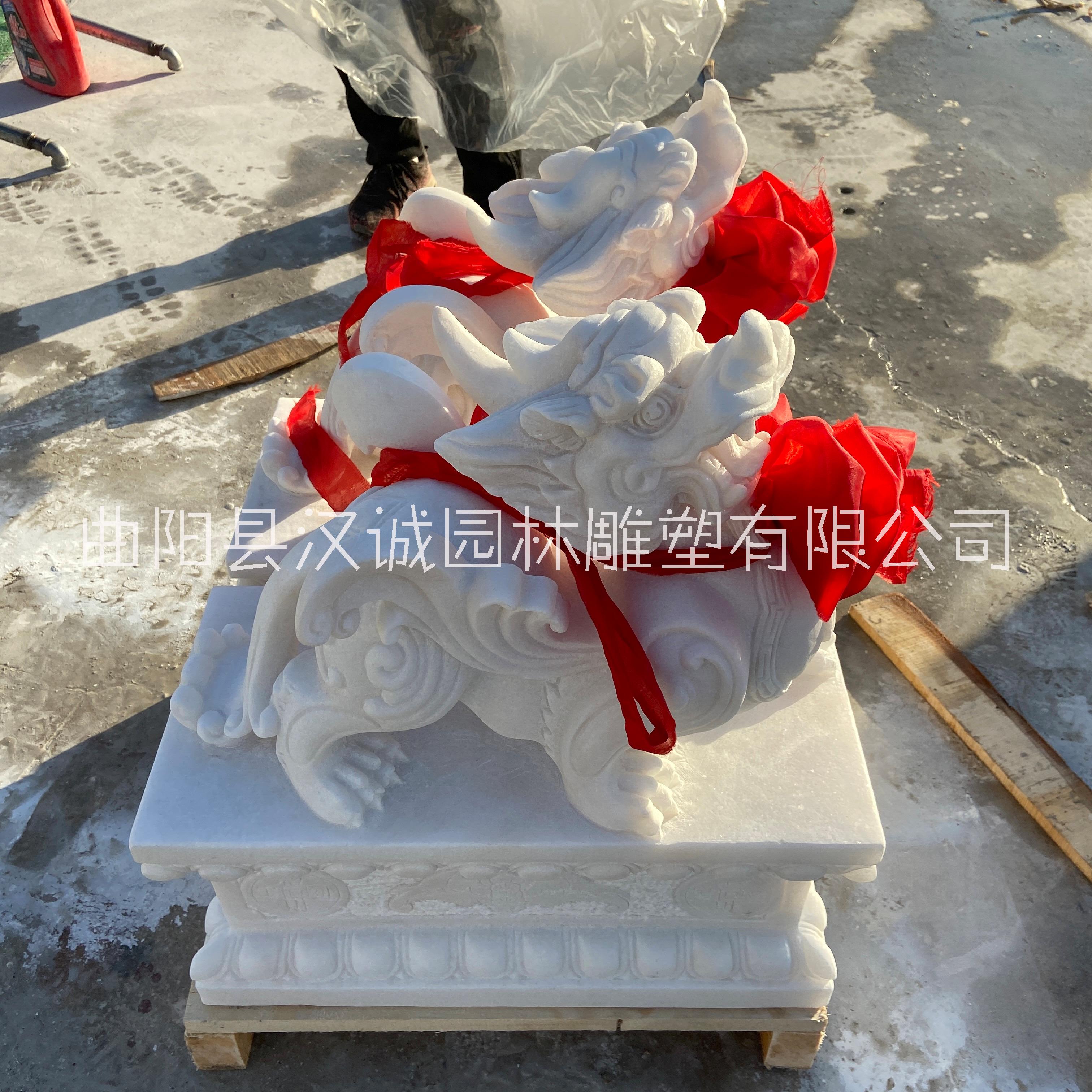 漢白玉貔貅石雕圖片