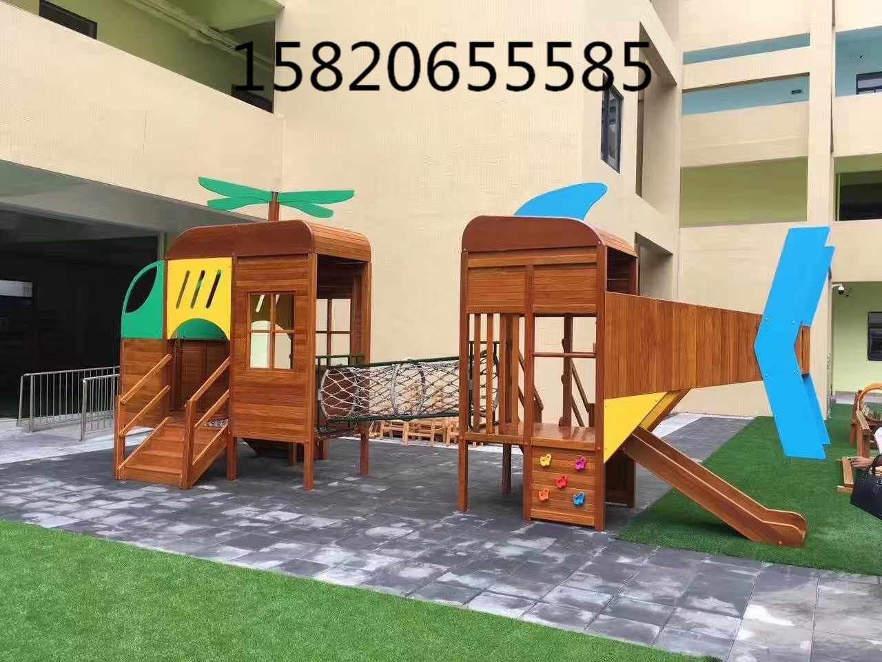 木制滑梯大型設(shè)備圖片/木制滑梯大型設(shè)備樣板圖 (2)