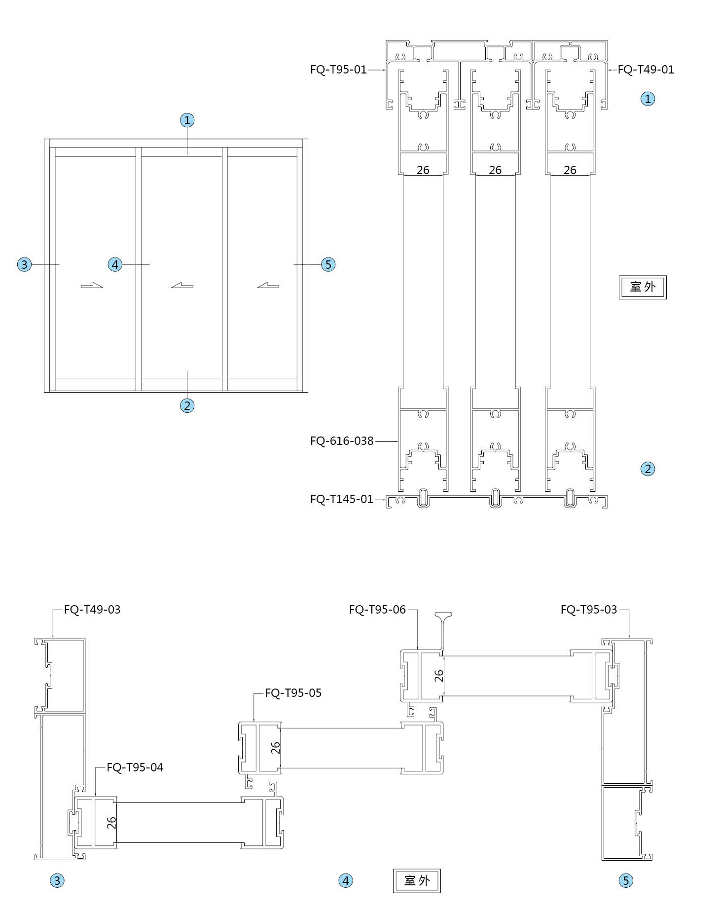 145三軌窄邊框推拉門圖片/145三軌窄邊框推拉門樣板圖 (1)