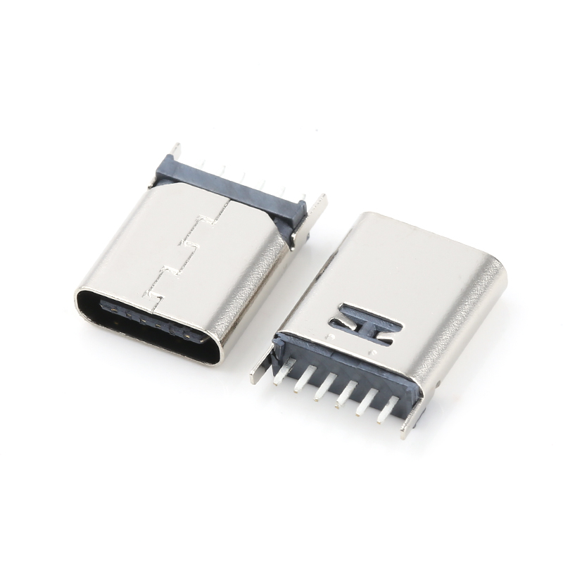 TYPE-C母座6pin立式插板圖片/TYPE-C母座6pin立式插板樣板圖 (2)