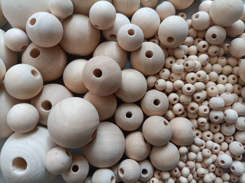 原色木珠禾木圓珠漂白色珠子