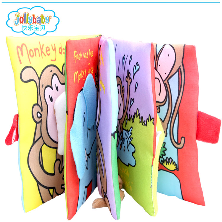 供應嬰幼兒早教玩具寶寶布書猴子布書早教玩具寶寶布書立體撕不爛