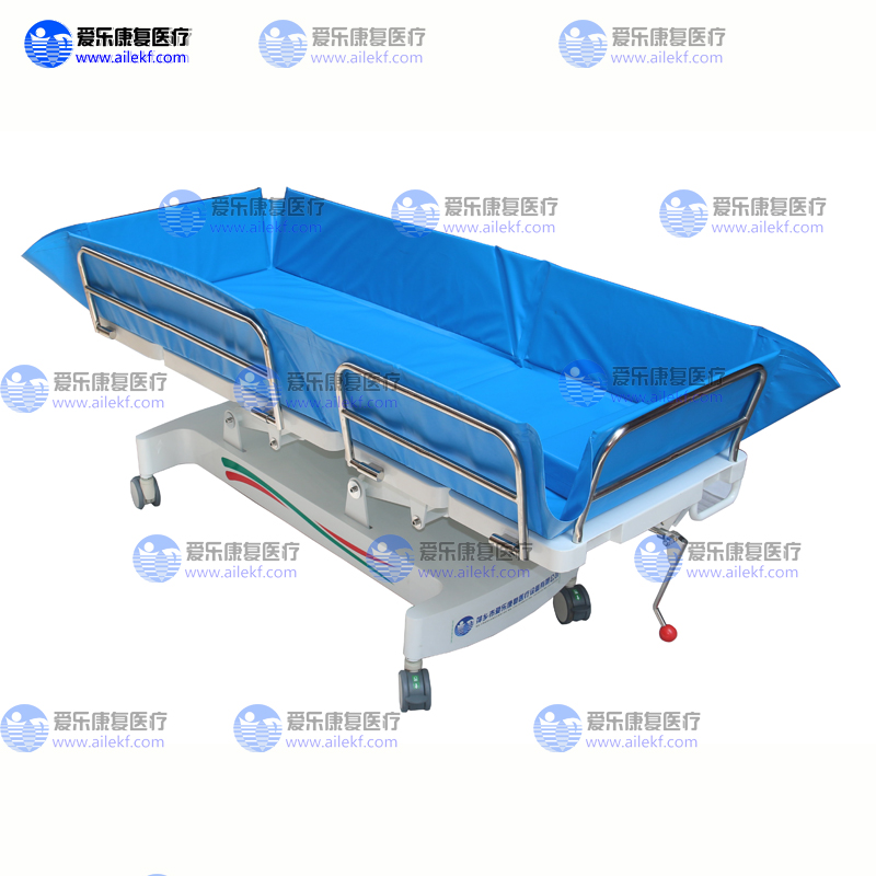 供應(yīng)手搖靠背沐浴推床制造商、洗浴床