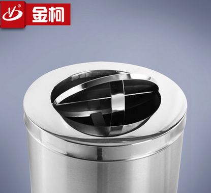供應(yīng)不銹鋼圓形翻蓋垃圾桶 寫字樓果皮箱 電梯口沙鋼煙灰盅 酒店用品批發(fā)