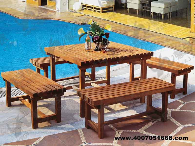 供應(yīng)用于戶外休閑的實(shí)木吧臺(tái)桌椅實(shí)木戶外桌椅
