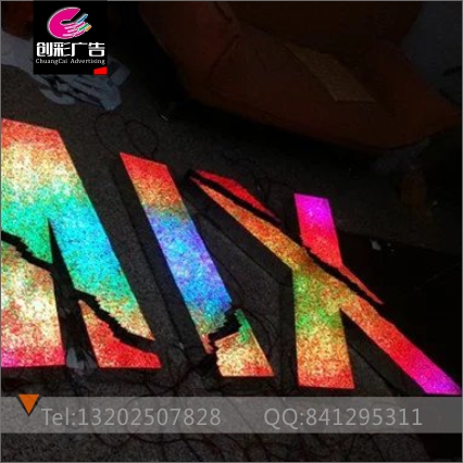 供應用于廣告的廣州LED全彩七彩發(fā)光字鉆石字設計制作安裝