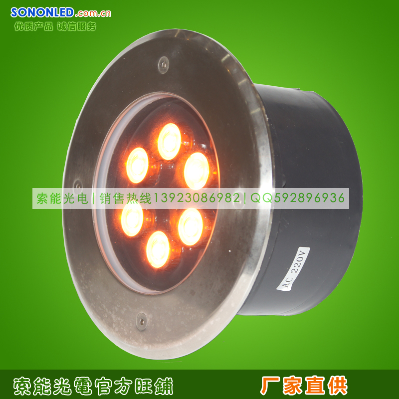 江門LED地埋燈價格,廠家直銷6WLED地埋燈不銹鋼面蓋