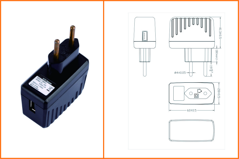 5V1AUSB巴西規(guī)電源適配器 開關(guān)電源 充電器 廠家直銷