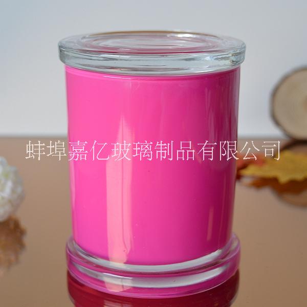寬底玻璃燭臺燭臺罐帶玻璃蓋