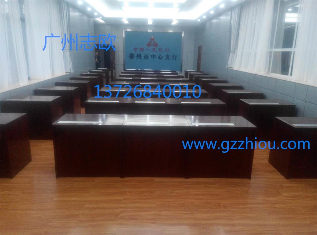 志歐無紙化會議桌超薄高清豪華型顯示器隱藏式會議桌 顯示器升降電腦桌