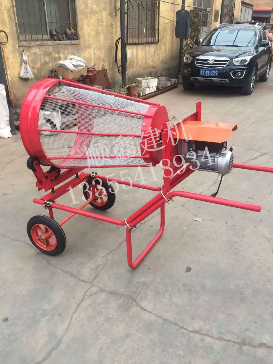 小型便攜式手推式滾筒篩沙機廠家  山東手推式滾筒篩沙機價格