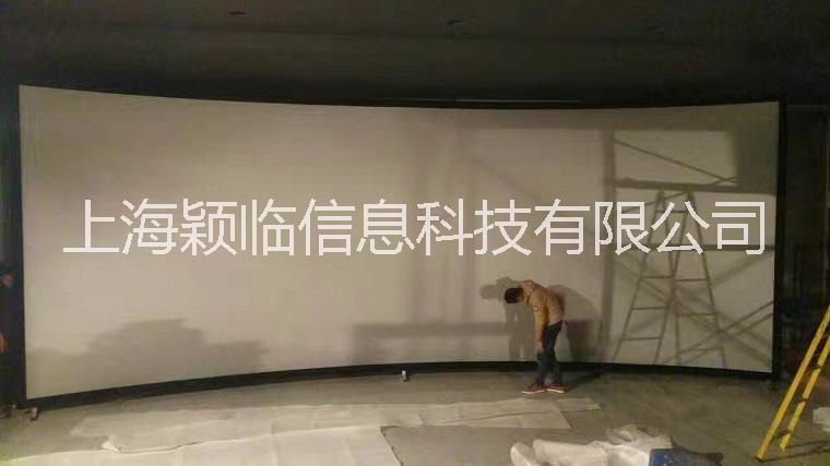 高清金屬3D弧形畫框幕4K編織透聲投影機(jī)*幕布 弧形框架幕異形舞臺(tái)電影背投銀幕