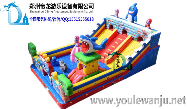 大型兒童充氣滑梯_充氣城堡_充氣蹦蹦床哪家質(zhì)量好又便宜-鄭州帝龍廠家直銷