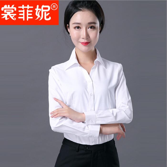 春秋V領(lǐng)女式襯衫 韓版修身職業(yè)套裝女士OL行政工作服面試正裝