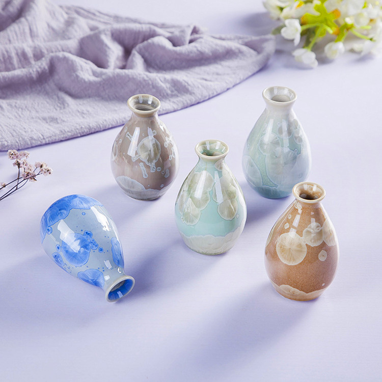 景德鎮(zhèn)陶瓷家居裝飾手工結(jié)晶釉花瓶水培復(fù)古干花花插花器客廳臺面擺件 景德鎮(zhèn)陶瓷手工結(jié)晶釉花瓶