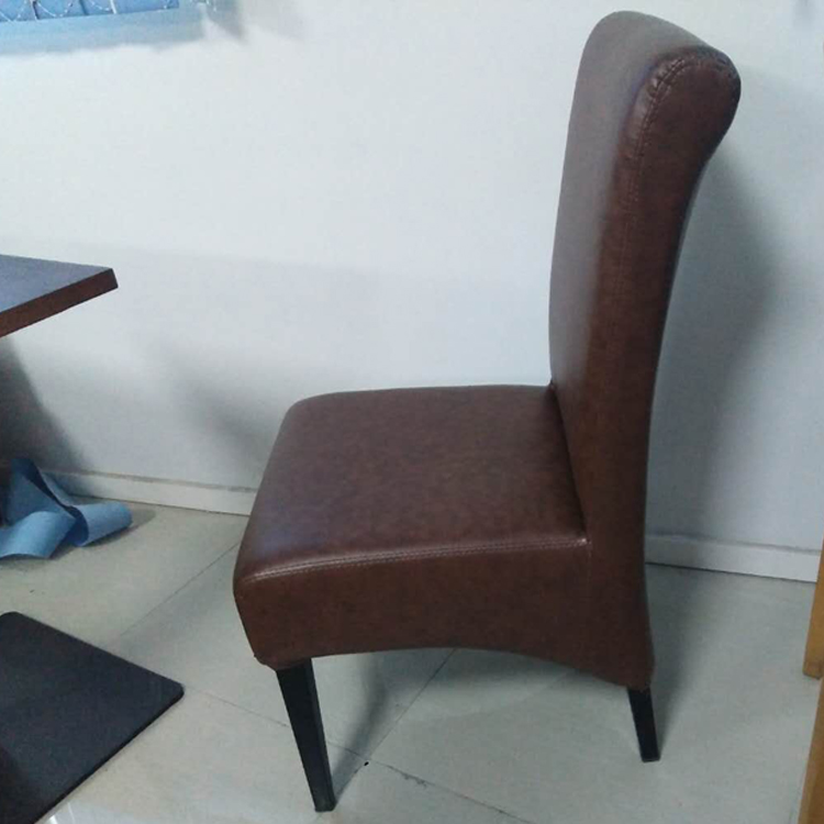 木架高背PU皮餐廳餐椅廠家直銷佛山品牌家具西餐廳酒店宴會椅子 高靠背餐廳餐椅