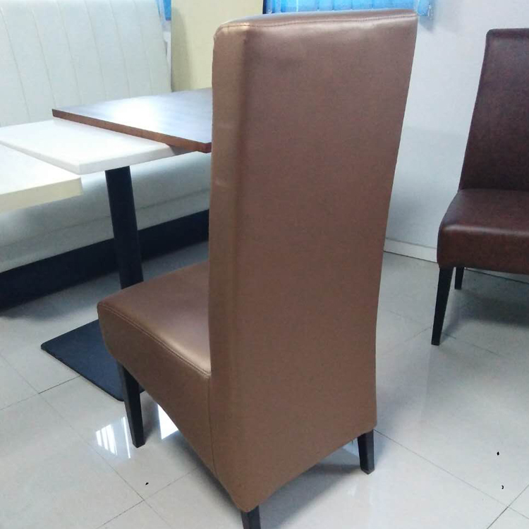 木架高背PU皮餐廳餐椅廠家直銷佛山品牌家具西餐廳酒店宴會椅子 高靠背餐廳餐椅